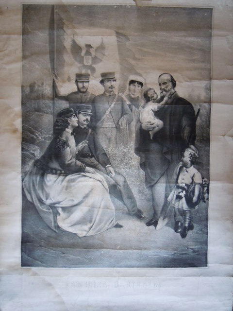 Giuseppe Garibaldi con la famiglia - Ritratto di Gugliemo Oberdank