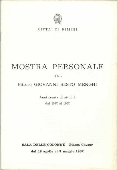 Mostra personale di Giovanni Sesto Menghi